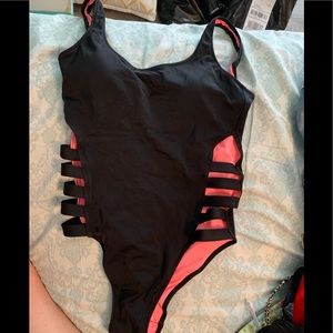 VS black one piece swimsuit with side cutouts